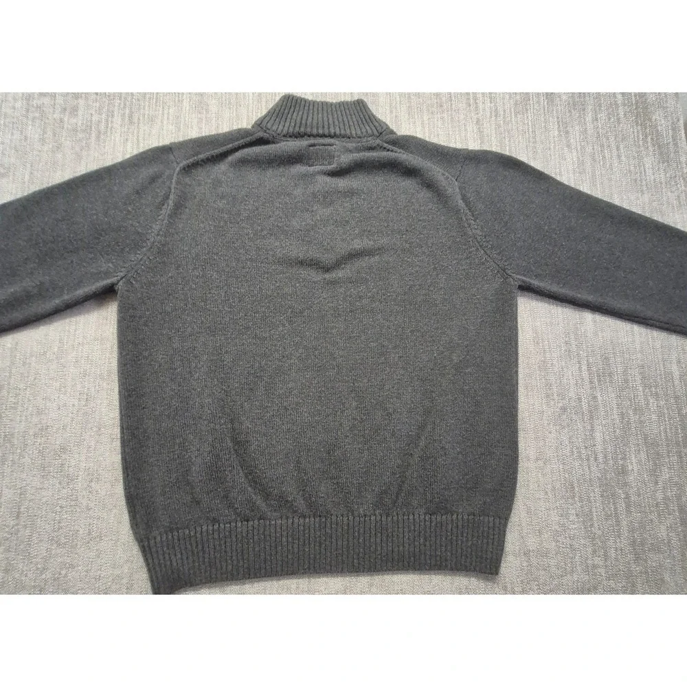 St Johns Bay men's gray 1/4 zip sweater XL 100% Cotton Mock Neck Pullover